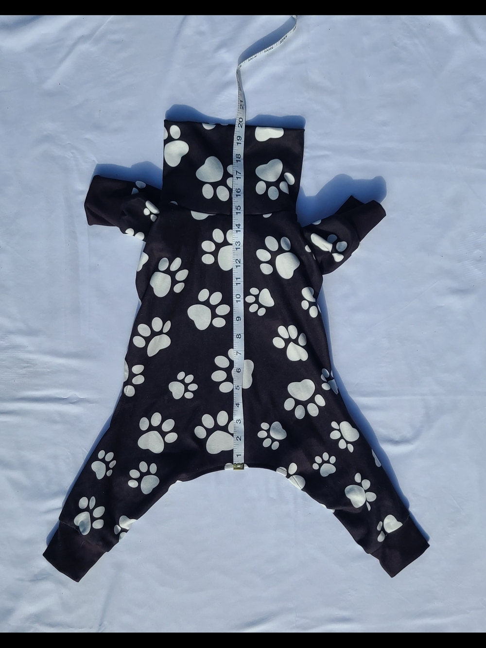 Dog B & W Paw Print One-Piece Romper